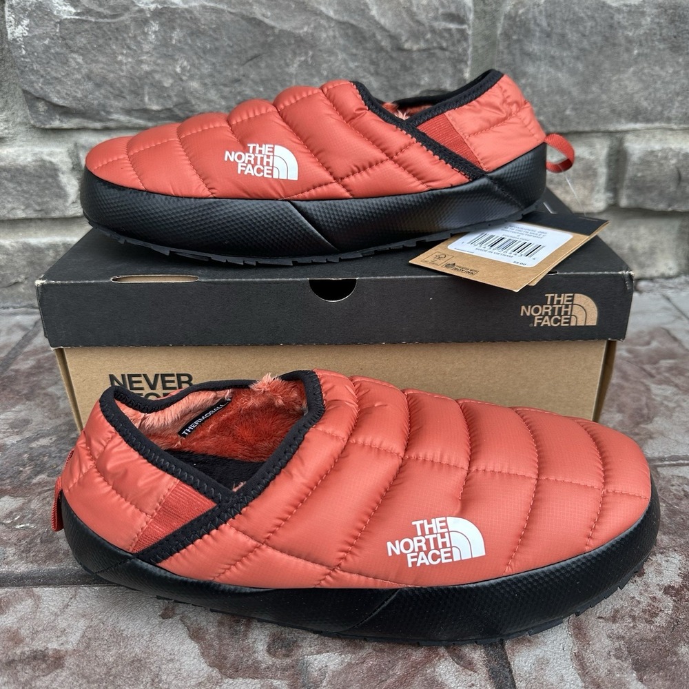 NWT-The North Face Insulated Slip-On Camp Mules - Rust (Orange)/Black